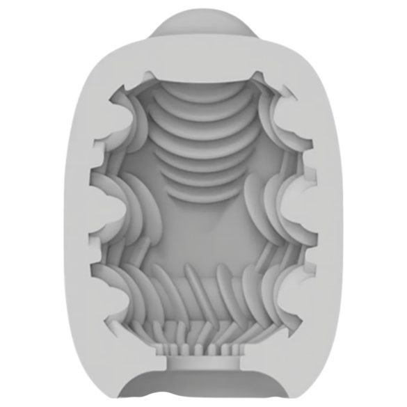 VIBEGGS Ribs Delight - vibrációs tojás maszturbátor (fehér)