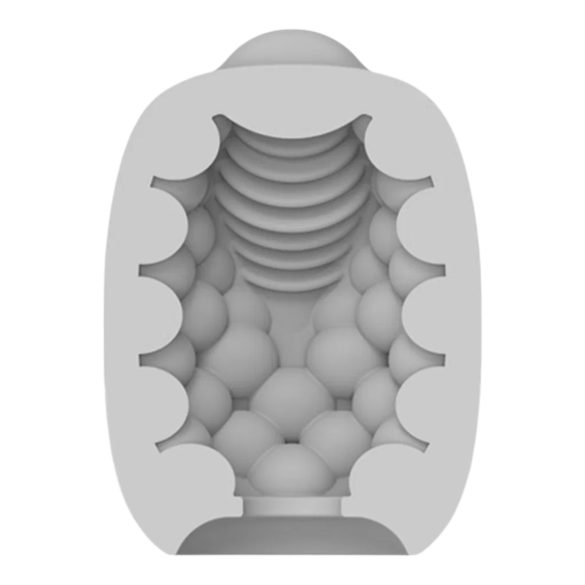 VIBEGGS Blow Misty - vibrációs tojás maszturbátor (fehér)