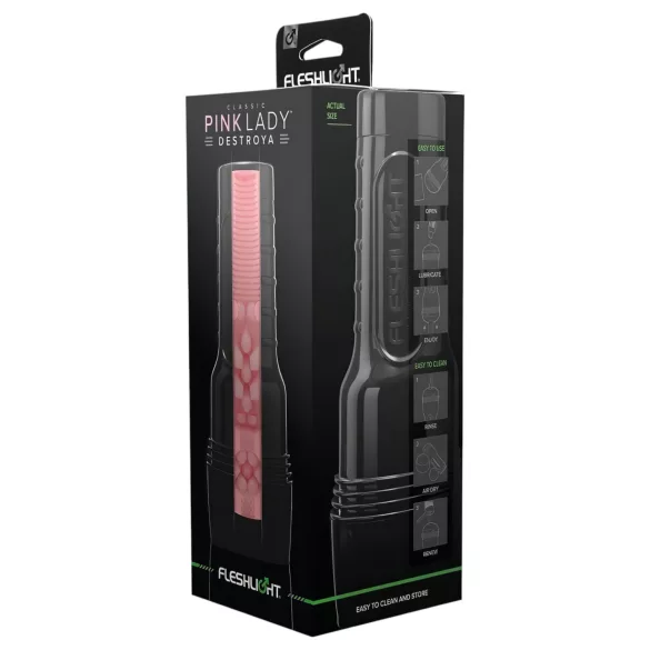 Fleshlight Pink Lady Destroya - élethű művagina tokban (natúr)