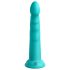 Dillio Slim Seven - tapadókorong stimuláló dildó (20cm) - türkiz