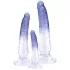 Crystal Clear - anál tréner dildó készlet - 3 db (átlátszó-kék)