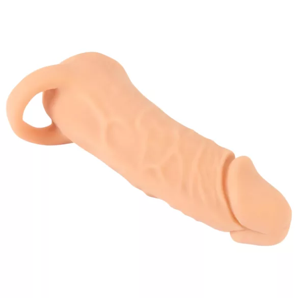 Nature Skin - péniszköpeny és műpunci - 18 cm maszturbátor (testszínű)