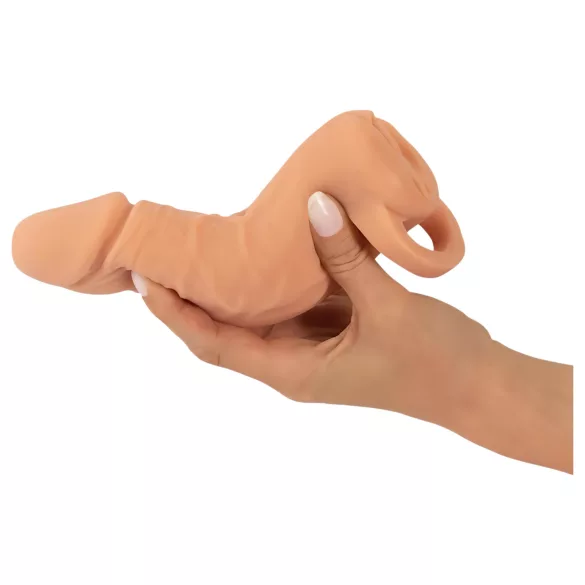 Nature Skin - péniszköpeny és műpunci - 18 cm maszturbátor (testszínű)