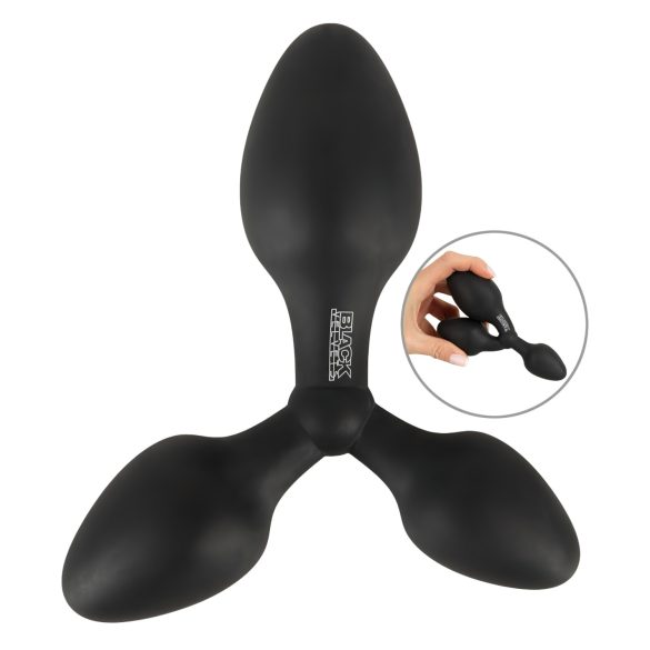 Black Velvets - tripla butt plug (fekete)