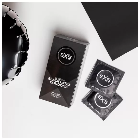 EXS Black - fekete latex óvszer csomag (12 db)