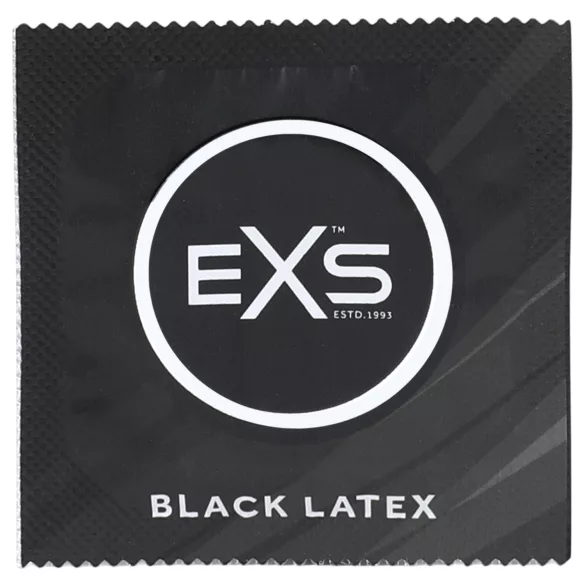 EXS Black - fekete latex óvszer nagy csomag (100 db)