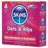 Skins - bordázott és pontozott óvszer (4db)