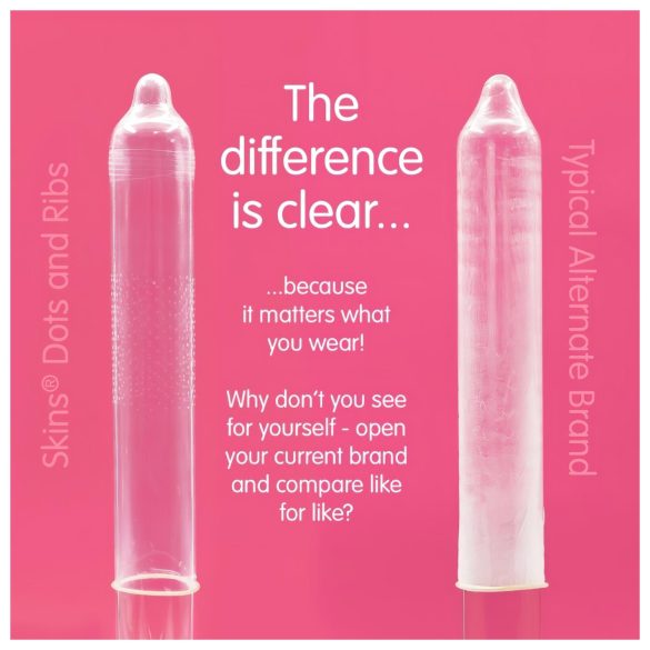 Skins - bordázott és pontozott óvszer (4db)