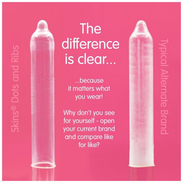 Skins - bordázott és pontozott óvszer (16db)