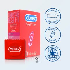 Durex Feel Thin - élethű érzés óvszer (18db)