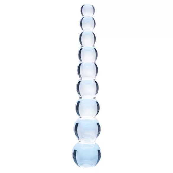 Clarity Elysian Pearls - gyöngyös üveg dildó (átlátszó)