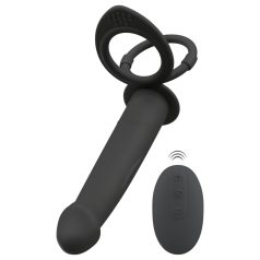 Black Velvets Double F - felcsatolható anál vibrátor (fekete)   Black Velvets Double F - felcsatolható anál vibrátor (fekete)
