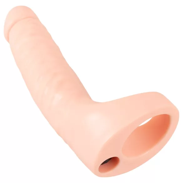 Realistixxx Double Fucker - felcsatolható anál vibrátor (natúr)