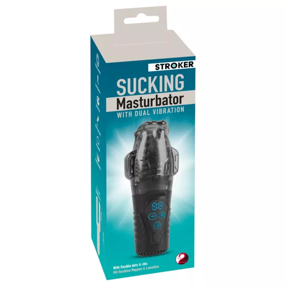 Stroker - szívó, rezgő maszturbátor (szürke)