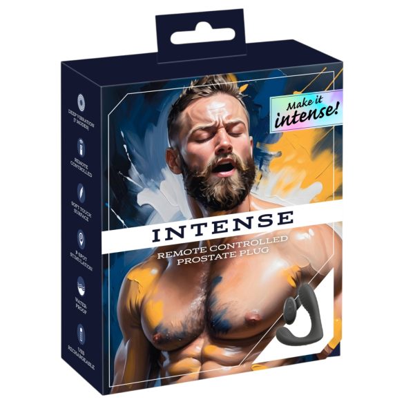 Intense - távirányítós prosztata masszírozó vibrátor (fekete)