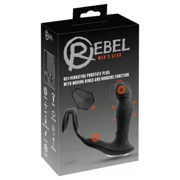 Rebel - lökő prosztata vibrátor (fekete)