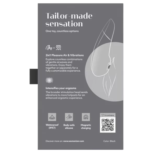 Womanizer Enhance 2in1 léghullámos csiklószívó + vibrátor (fekete)