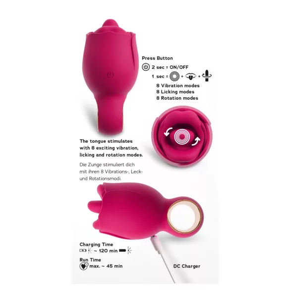 You2Toys Oral Fun - nyelves csiklóizgató vibrátor (rózsaszín)