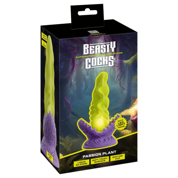 Beasty Cocks Passionate Plant - világító dildó (zöld)