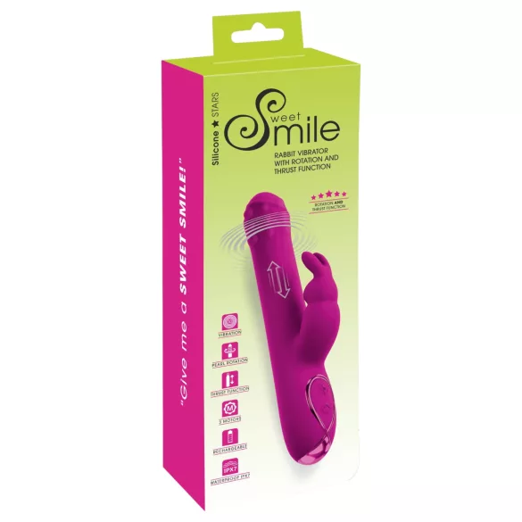 Sweet Smile - lökő-forgó vibrátor csiklókarral (rózsaszín)