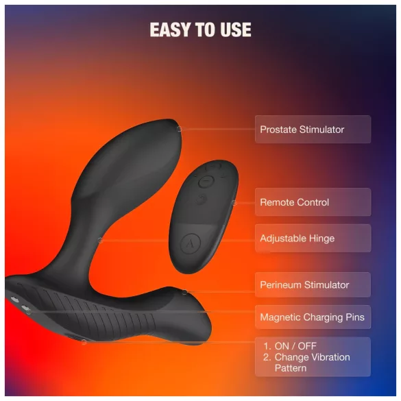 Arcwave Perk - prosztata vibrátor távirányítóval (fekete)