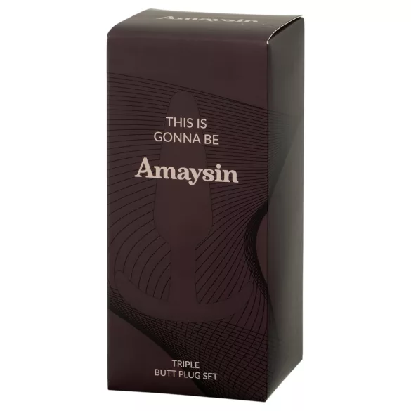 Amaysin - fekete-zöld szilikon anál plug szett kezdőknek (3 db)