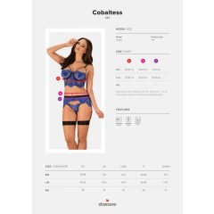 Obsessive Cobaltess - 3 részes melltartó szett (kék)