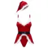 Obsessive Hot Santa - háromrészes mikulás jelmez nőknek (piros)