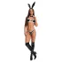 Obsessive Night Bunny - négyrészes nyuszi jelmez nőknek (fekete)