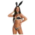 Obsessive Night Bunny - négyrészes nyuszi jelmez nőknek (fekete)