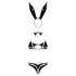 Obsessive Night Bunny - négyrészes nyuszi jelmez nőknek (fekete)