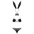 Obsessive Night Bunny - négyrészes nyuszi jelmez nőknek (fekete)