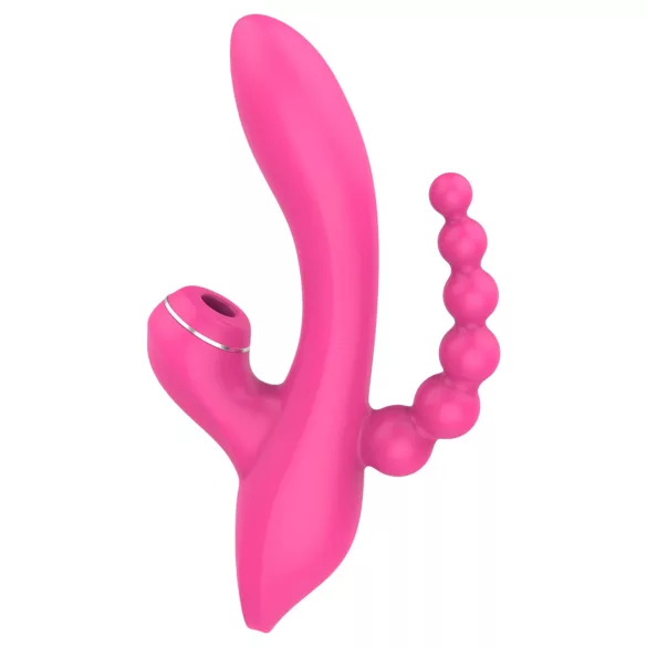 Erospace Sweet Play - G-pont vibrátor anál szondával és szívással (rózsaszín)