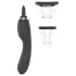 Erospace Sweet Play - 2in1 csiklóizgató vibrátor nyelvvel és szívással (fekete)
