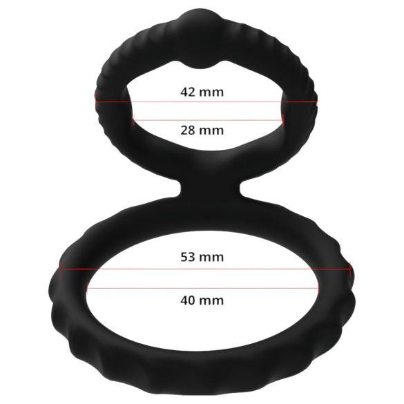 Men's Play - pénisz- és heregyűrű (fekete)