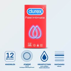 Durex Feel Intimate - vékonyfalú óvszer csomag (4 x 12db)