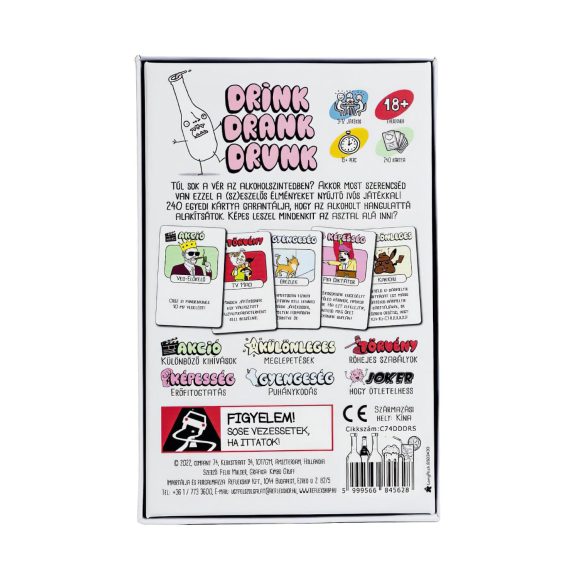 Drink Drank Drunk társasjáték - ivós party kellék (magyar)
