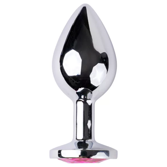 Desirel Pink Jewel M - anál plug (ezüst-pink)