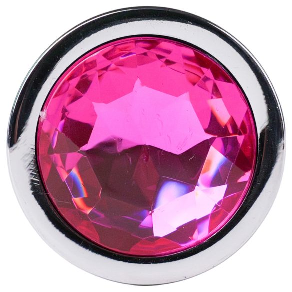 Desirel Pink Jewel L - anál plug (ezüst-pink)