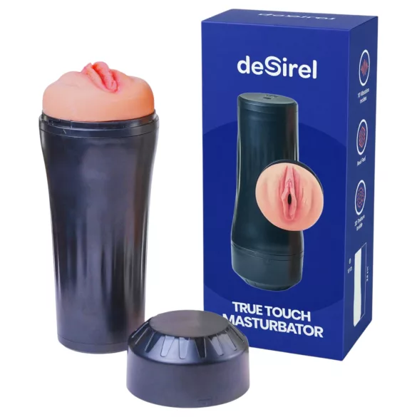 Desirel True Touch - élethű vibrációs műpunci maszturbátor (natúr)