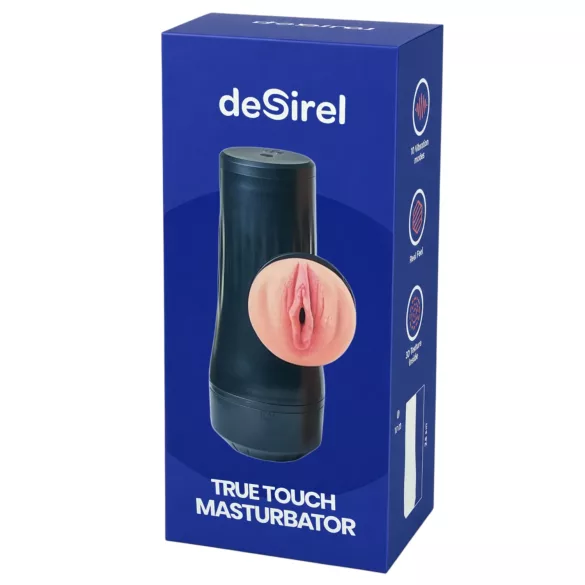 Desirel True Touch - élethű vibrációs műpunci maszturbátor (natúr)