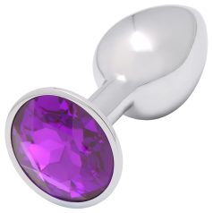 Sunfo - fém anál plug sötét lila kővel (ezüst) Sunfo - fém anál plug sötét lila kővel (ezüst)