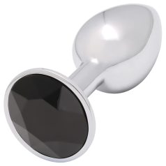 Sunfo - fém anál plug fekete kővel (ezüst) Sunfo - fém anál plug fekete kővel (ezüst)