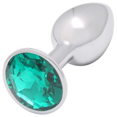 Sunfo - fém anál plug zöld kővel (ezüst) Sunfo - fém anál plug zöld kővel (ezüst)