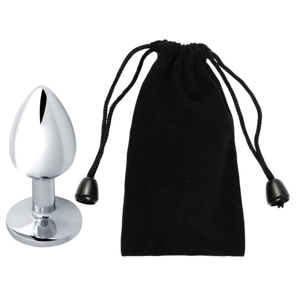 Sunfo - fém anál plug zöld kővel (ezüst)