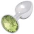 Sunfo - fém anál plug lime kővel (ezüst)