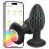 Desirel - Vibrációs anál plug színváltó LED-fénnyel - app-vezérelt, 10 rezgésmód (fekete)