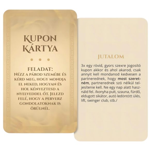 Érzékek Játéka - felnőtt szex társasjáték