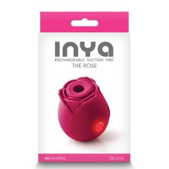   Inya The Rose - akkus, léghullámos rózsa csikló vibrátor (piros)
