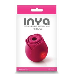   Inya The Rose - akkus, léghullámos rózsa csikló vibrátor (piros)